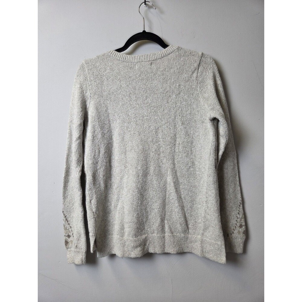 Hollister Womens Gray Fair Isle Knit V-Neck Pullover Sweater Long Sleeve L - Picture 8 of 14
